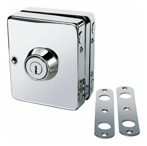 Fechadura Inox Pressão Porta Vidro - Vidro/alven Quadrada