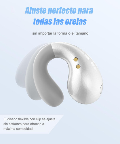 Audífonos Conducción Ósea Inalámbrico Bluetooth 5.3 S19 Color Blanco