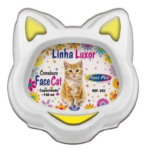 Comedouro Luxor Facecat 130ml Amarelo