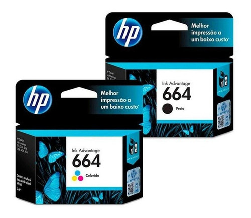 Imagem 2 de 10 de Kit Cartuchos Originais Hp 664 Preto + Color Deskjet 2676