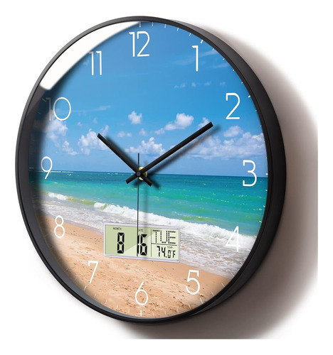 ~? Relojes De Pared Modernos Con Calendario Y Fecha Ocean Wa