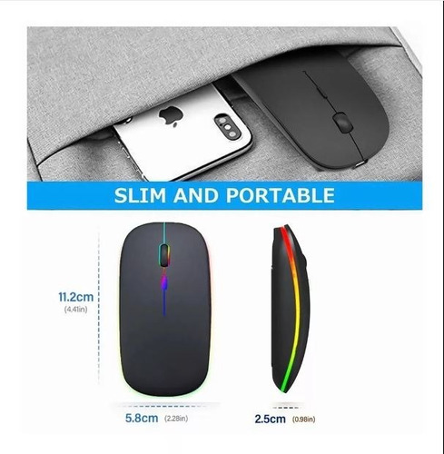 Mouse Inalambrico Recargable Dual Mode Bluetooth 5.2 + 2.4g