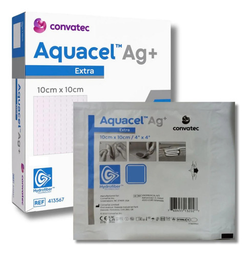 Kit 2 Curativos Aquacel Prata E Fibra Ferimentos Lesao Pele