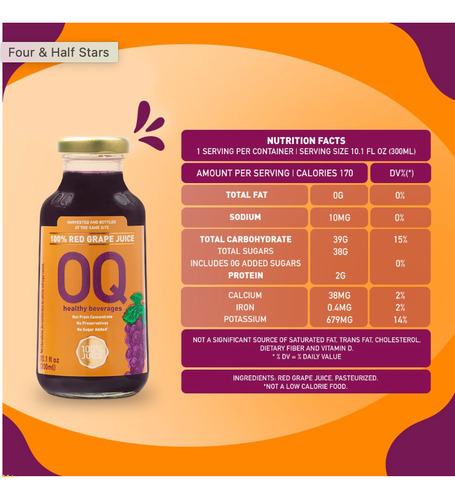 Jugo De Uva Natural - Oq 300ml