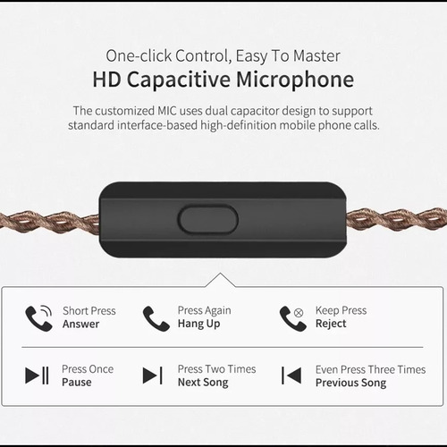 Audífonos Kz Castor Hifi Con Interruptor De Afinación Mic