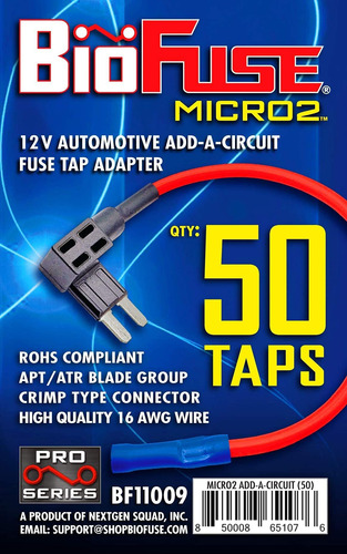 Paquete De 50 Unidades De Biofuse 12v Micro2 Add-a-circuit