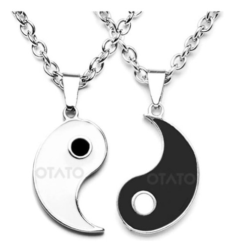 Collar Hombre - Collar Mujer - Conjunto 2 En 1 Collar Distancia Yin Yang Parejas Amigos Familia Collar Acero Quirúrgico 