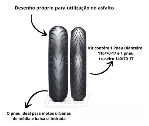Par Pneu 110/70-17 + 140/70-17 Ira Masked Kahena 250 Dual