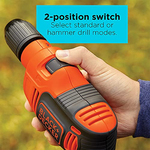 Black Y Decker Behd201 - Taladro Con Cable Color Negro Y Roj