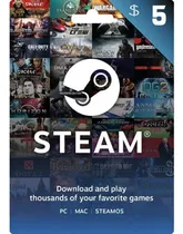 Comprar Gift Card Steam 5 Usd - Código Digital