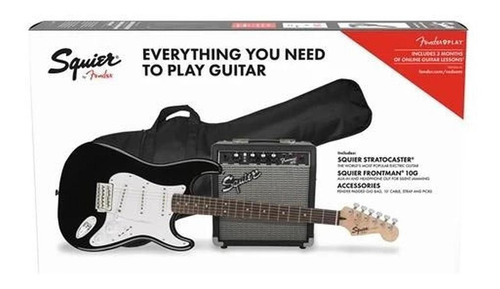 Combo Guitarra Electricapk Squier Strat Blk Gb 10g 120v37182