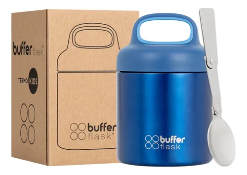 comprar Termo Comida Y Liquido Buffer Niño Niña 350ml + Cuchara Color Azul