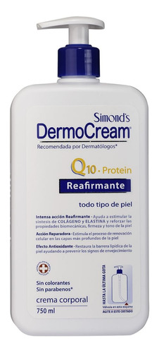 Simonds Crema Corporal Dermocream Reafirmante Q10 750 Ml