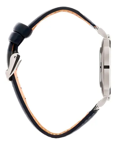 Relógio Masculino Newport Minimalista Pulseira Couro Vegano Preto
