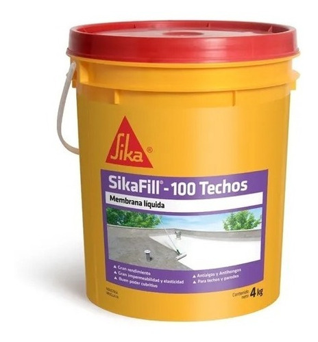 Sikafill-100 Techos Membrana Líquida Sika 4 Kg 4 Colores