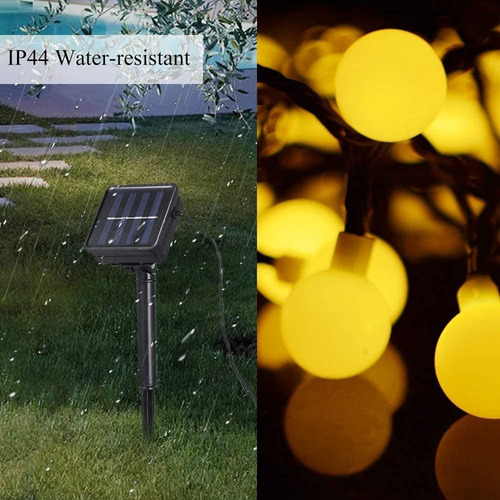 Imagen 5 de 8 de Guirnalda Solar Esfera Bolita 5 Metros 50 Led Calida