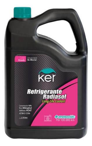 Ker- Radiasol- Liquido Refrigerante De Motor Rosado- Galón 