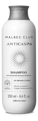 O Boticario Malbec Club Shampoo Anticaspa 250ml