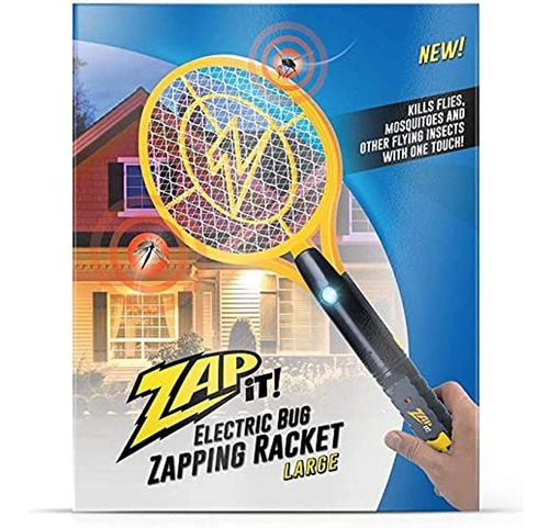 Zap It! Bug Zapper Raqueta Recargable Para Mosquitos, Matamo