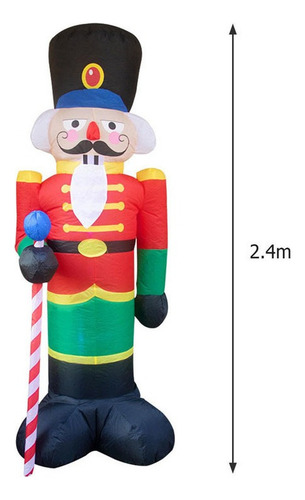 Figura Navideña Inflable Cascanueces Soldado Juguetones 2.4m