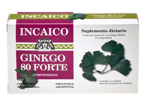 Ginkgo 80 Forte + Vitamina E Incaico 30 Comp