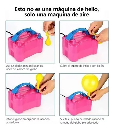 Bomba De Globos Inflador Eléctrico Doble Válvula Fiesta
