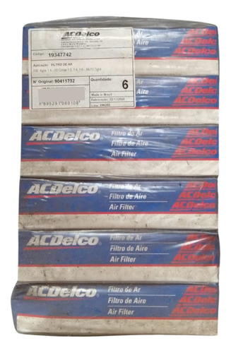 Filtro Aire Agile Pack X 6 Unidades Acdelco