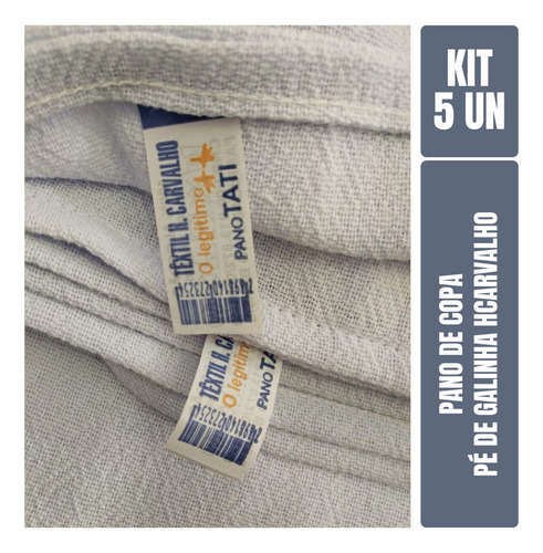 Kit 5 Peças Pano De Prato Bainha O Legitimo Branco