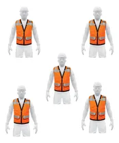 Comprar 5 Chalecos Seguridad Reforzado Naranja Con Bolsas, G, Expert