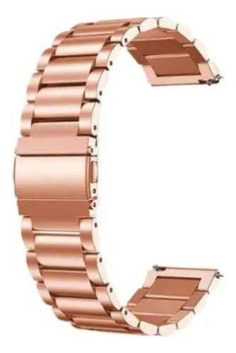 Pulseira 22mm Aço Inox Compatível Amazfit Bip 5 Ultra Large Cor Rose Gold