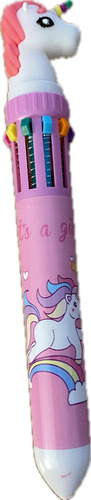 Set Cartuchera 2 Pisos Con Sacapuntas Y Lapicera Unicornio