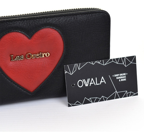Imagen 4 de 6 de Billetera Las Oreiro Mujer Cuero Sintetico Corazon Original