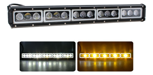 Faro Barra 15 Led Lupa Bicolor Arillo Gel Jeep 4x4 Universal