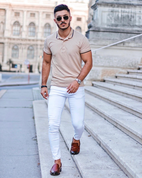 Elevado Mono corriente Jeans Hombre Blanco | MercadoLibre 📦