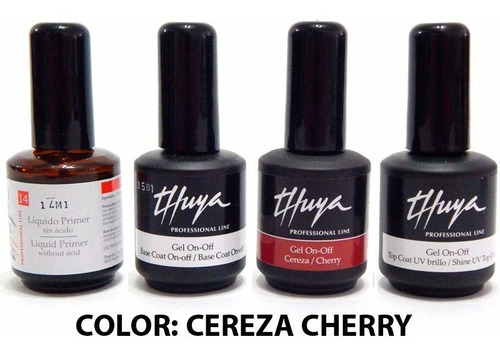 Kit Thuya Esmaltes Semipermanentes Uñas Gel On Off Cereza