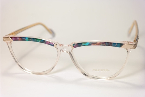 Lente Óptico Alpina Gf052 Cat Eye Transparent Colorful Print