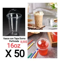 Comprar Vasos Domo 16oz Con Tapa Domo Perforada (50 Unid)