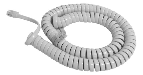 12 Foot White Handset Curly Cord For Landline Phone