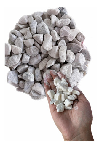 Piedras Decorativa Jardín Blanca Ónix Tipo Mármol Chica 10kg