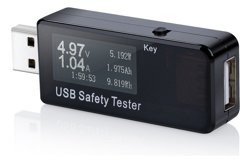 Medidor De Voltaje Usb.. 1a 30v Tester Digital Dc.negro