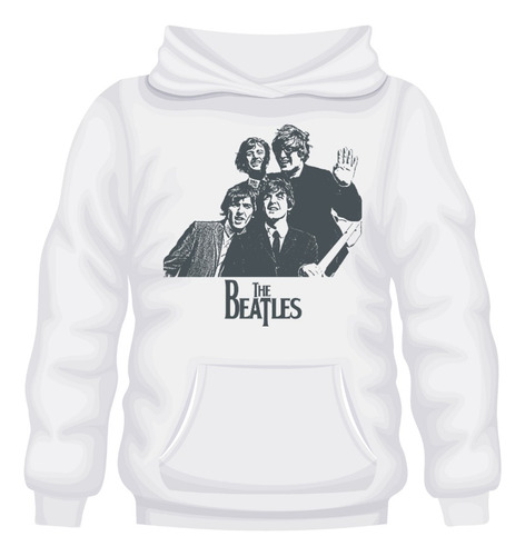 Poleron Canguro Con Capucha Estampado - Rock - The Beatles 04