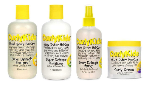 Ccurlykids Conjunto Mixto De Pelo Haircare Super Desenredant