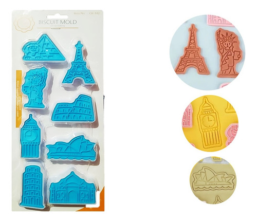 Marcador Para Galletas De Monumentos Torre Eifel Y Mas