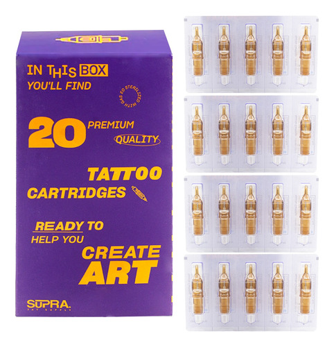 Cartucho Agujas Para Tatuar Supra Rl Calibre 12 De 20 Pzs