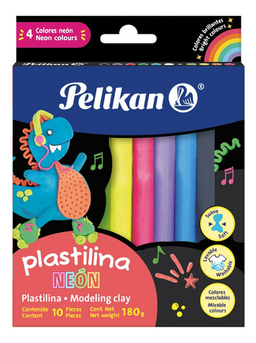 Plastilinas Pelikan Surtidas- Kit X 4 (180 G)