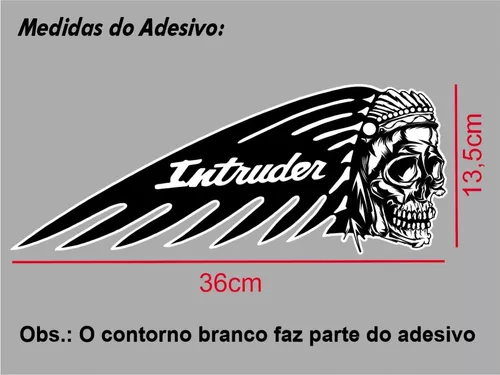 Adesivo Tanque Intruder 250 Caveira Índio.04