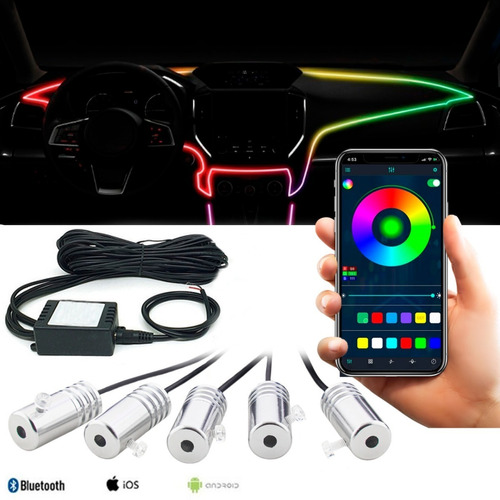 Fita Led Para Painel Rgb Colorida Inteiror De Carro Neon 