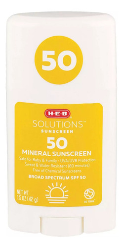 Protector Solar Heb Spf 50 Mineral Sunscreen Stick 42g