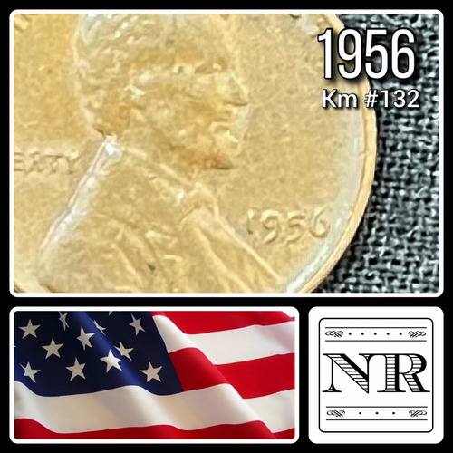 Estados Unidos - 1 Cent - Año 1956 - Liso - Lincoln Wheat