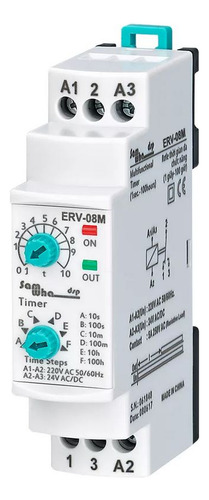 Timer Industrial Multirango Función Off Delay 220vac 110vac
